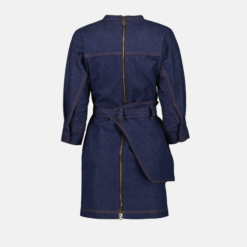 Vestidos Robe en denim Fendi azul oscuro Femme