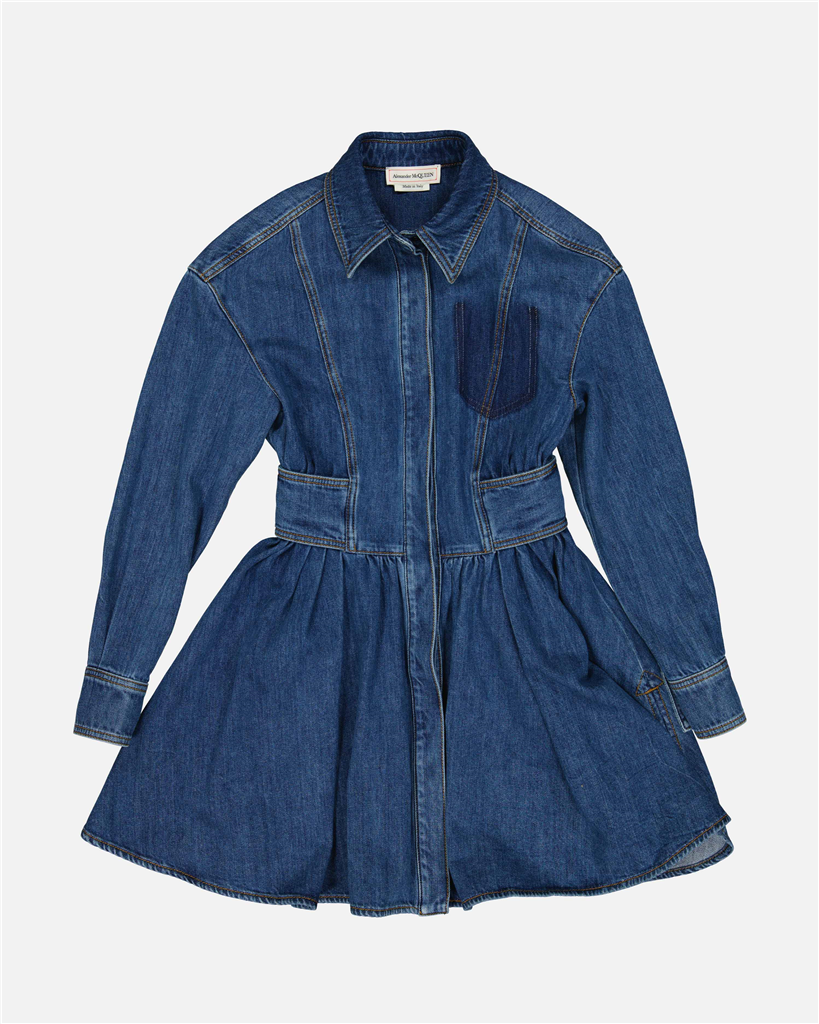 Vestidos Vestido de Denim Alexander McQueen Azul escuro Femme