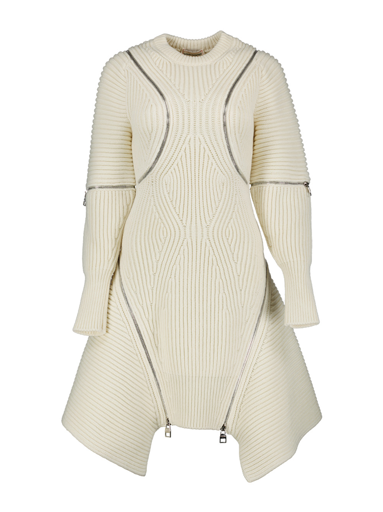 Vestidos Robe en maille Alexander McQueen Bege Femme