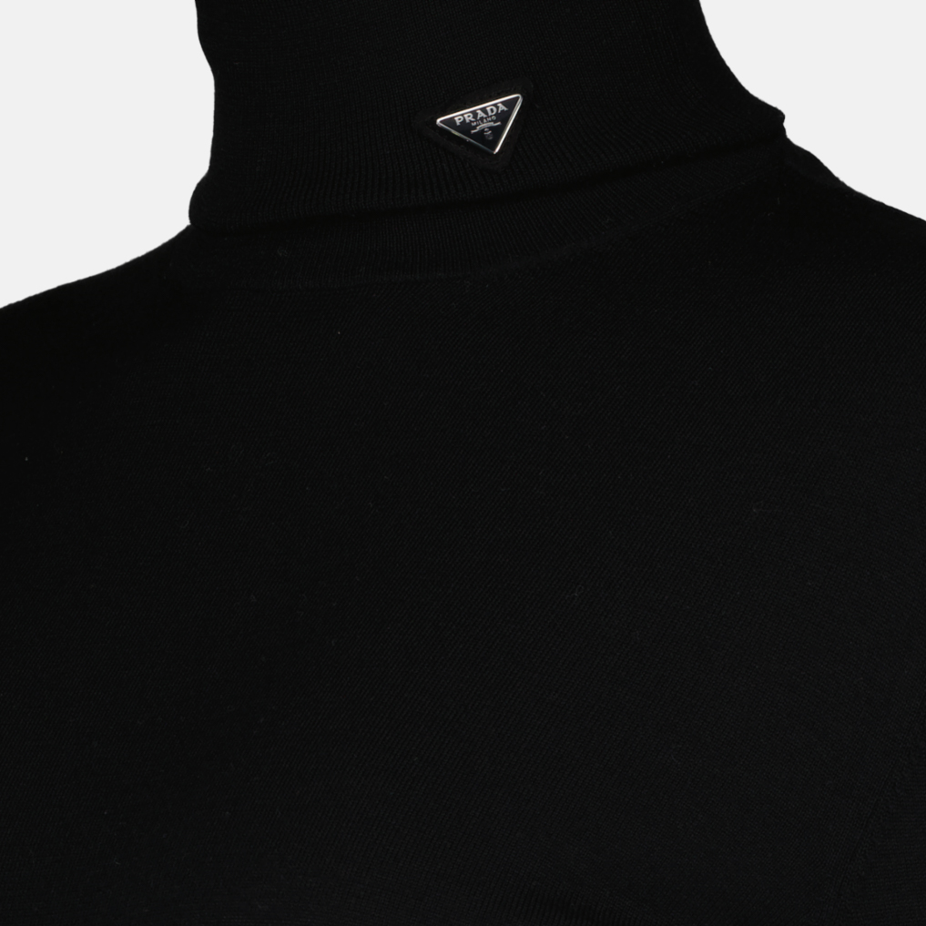 Vestidos Robe en laine Prada Preto Femme
