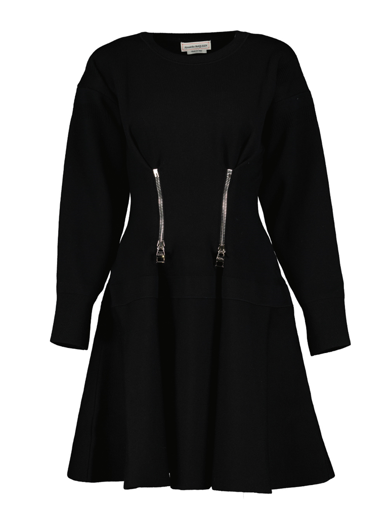 Vestidos Robe en laine noire Alexander McQueen Preto Femme