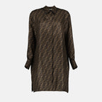 Robes Robe en sergé Fendi Marron Femme