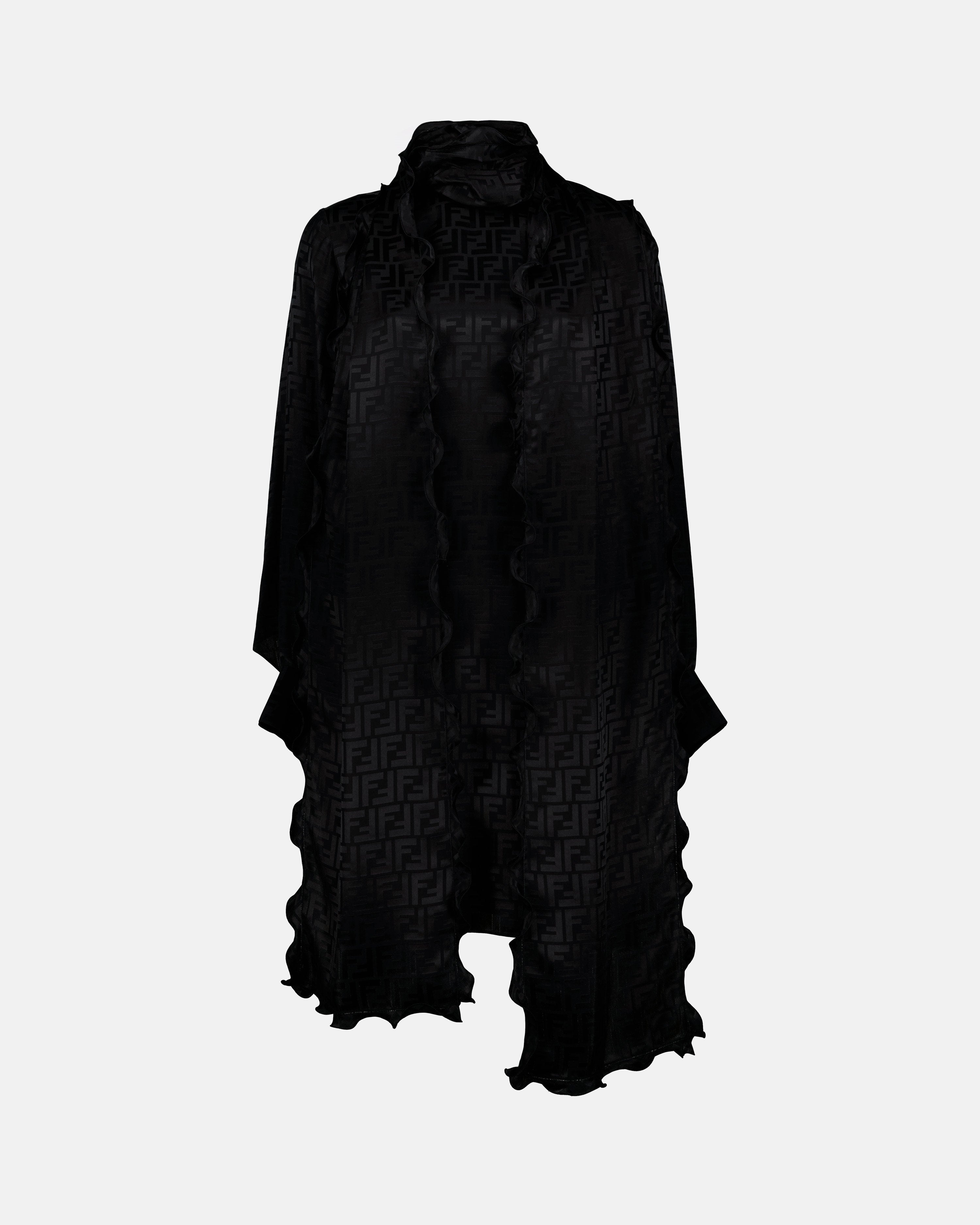Vestidos Robe en soie FF Fendi Preto Femme