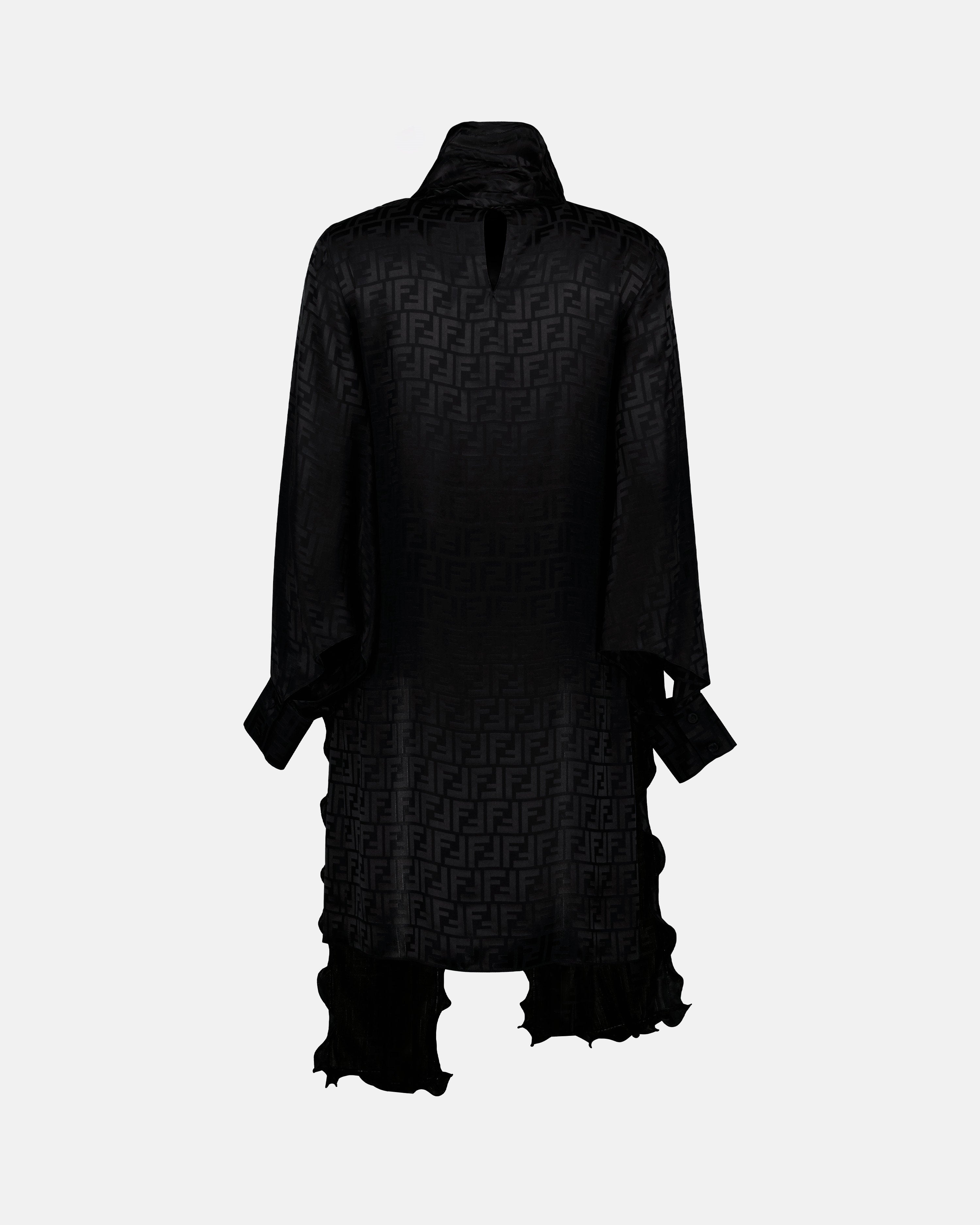 Vestidos Robe en soie FF Fendi Preto Femme