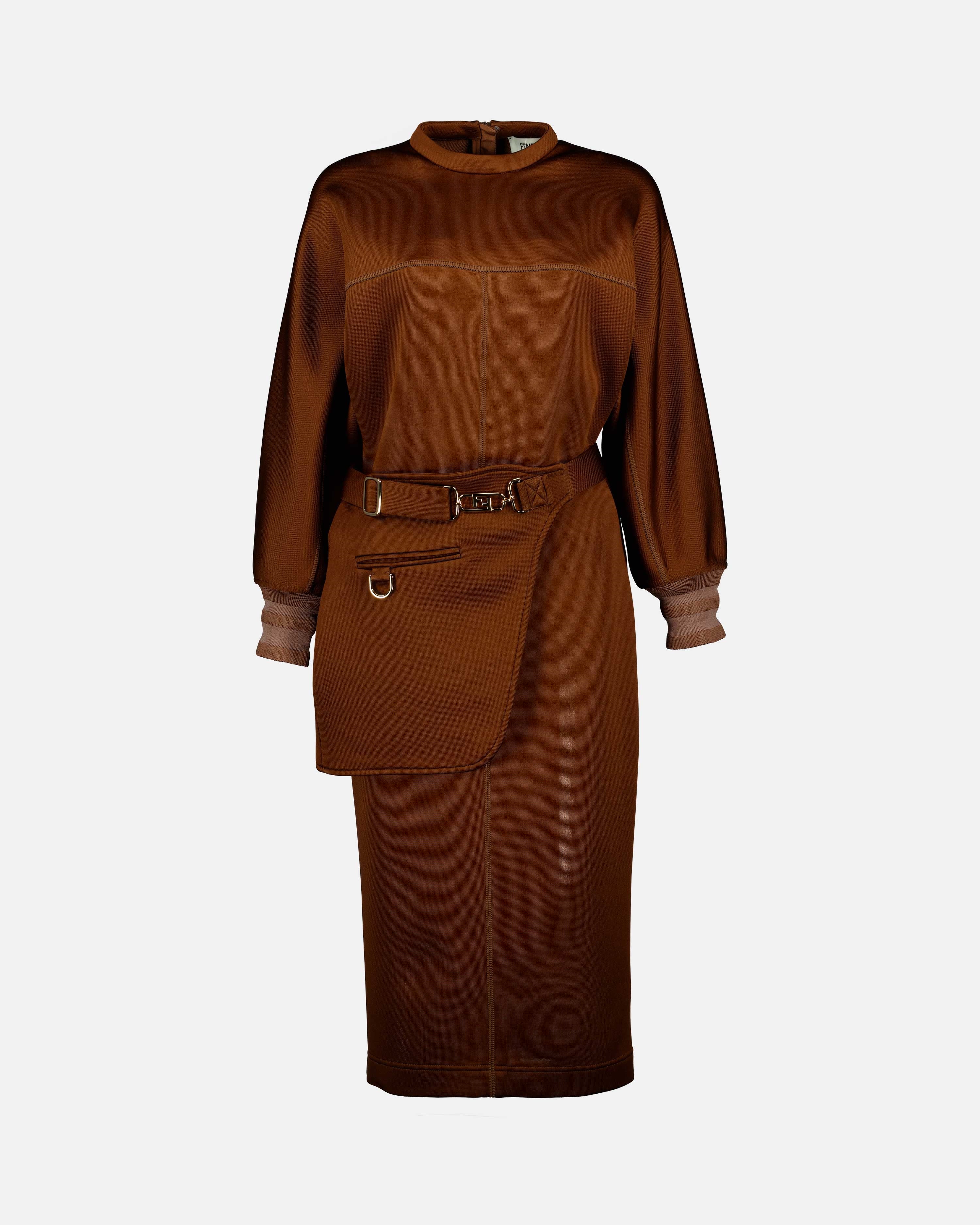 Vestidos Robe Fendi O'Lock Fendi Marrom Femme