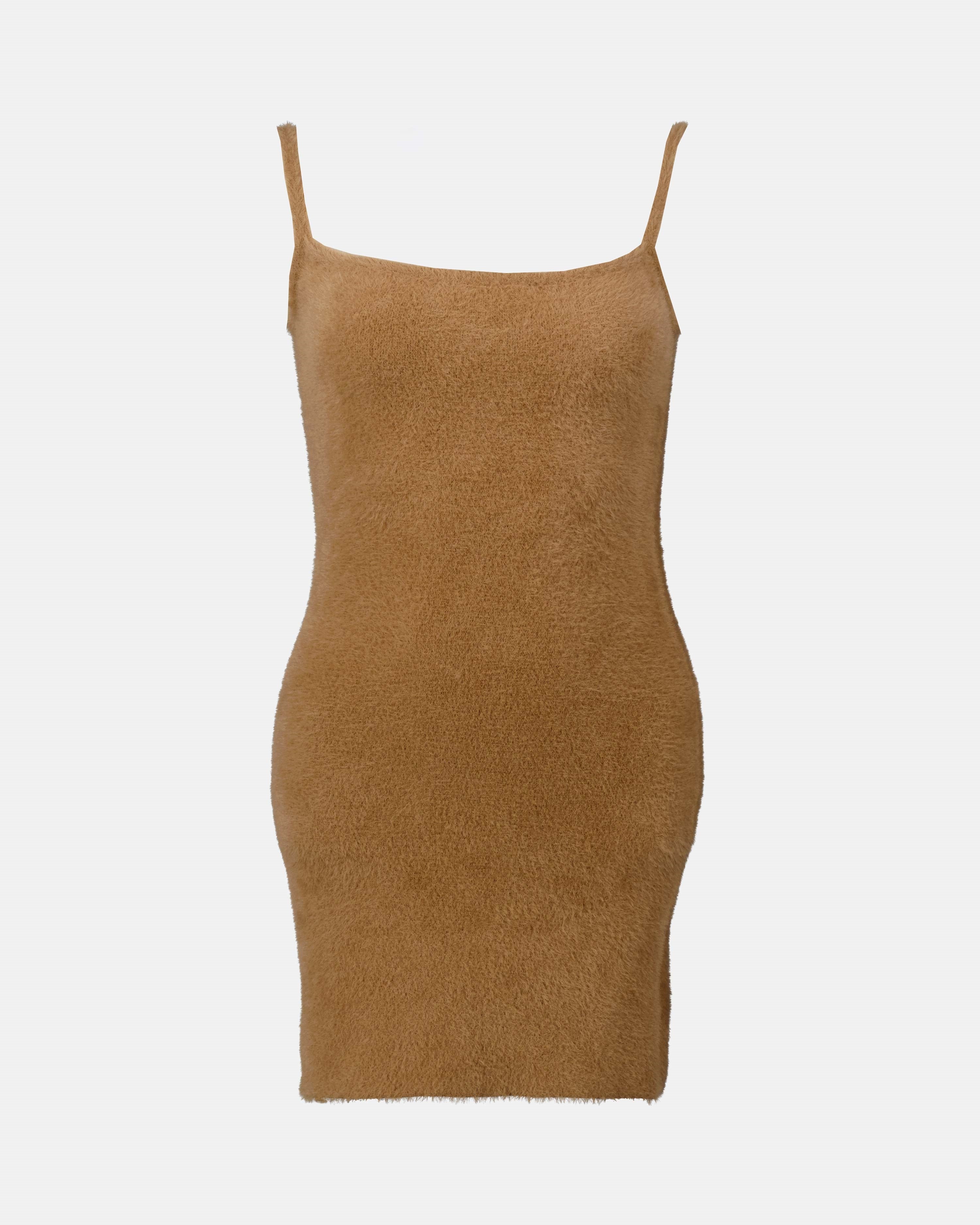 Vestidos Robe Fuzzy Off-White Marrom Femme