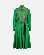 드레스 Robe Paisley Flower Kenzo 녹색 Femme