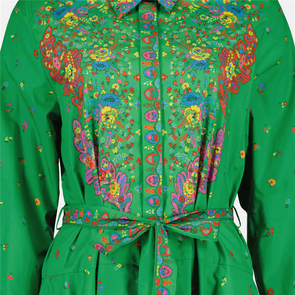 드레스 Robe Paisley Flower Kenzo 녹색 Femme