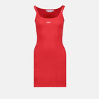 드레스 Robe Off Stamp Off-White 빨간색 Femme