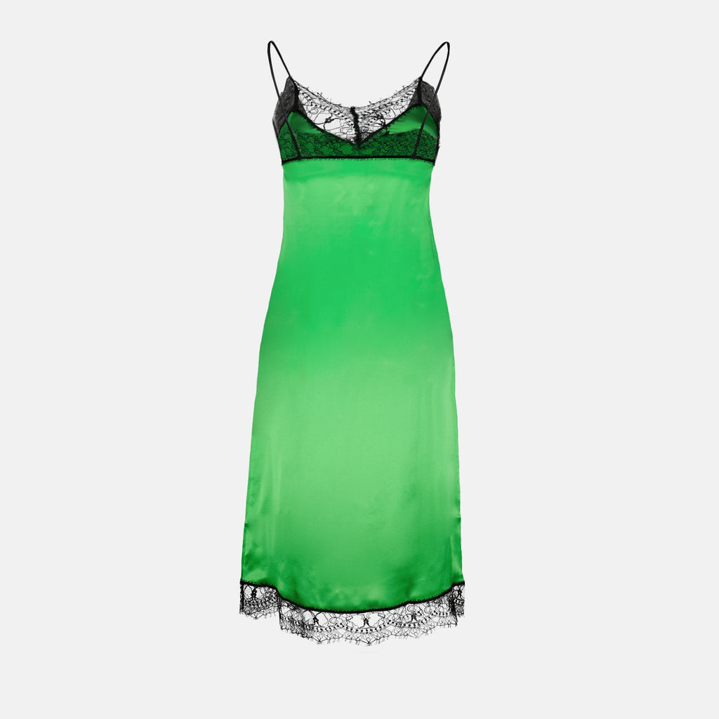 Abiti Abito in Satin Ami PARIS Verde Donne