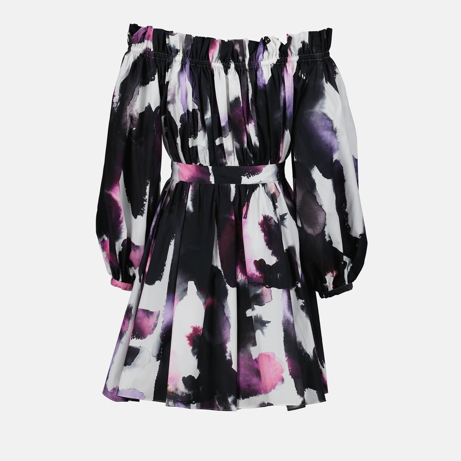 Robes Robe Watercolour Graffiti Alexander McQueen Noir Femme