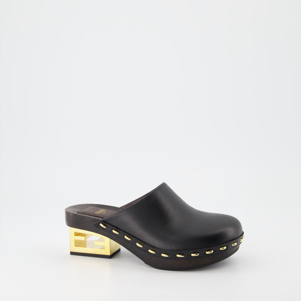 Zapatos abiertos Sabots Baguette Fendi Negro Femme
