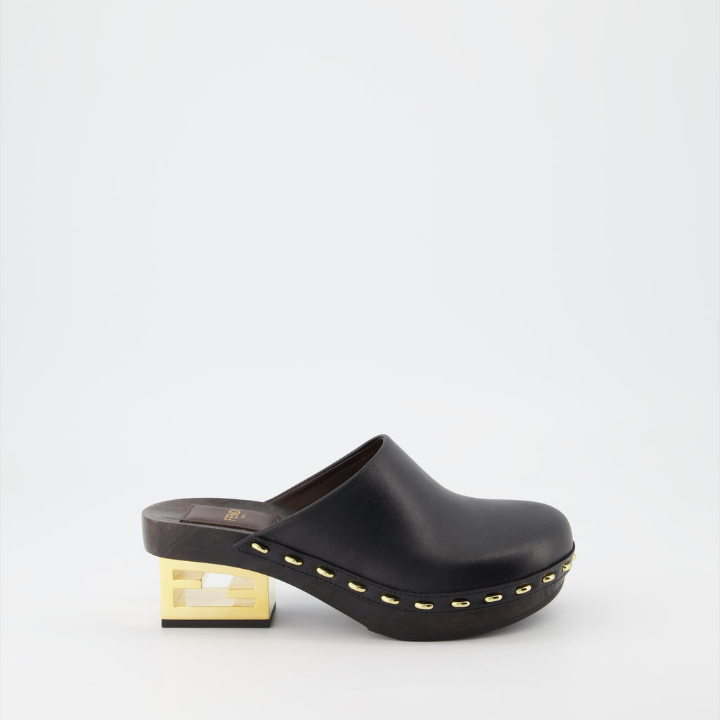 Zapatos abiertos Sabots Baguette Fendi Negro Femme