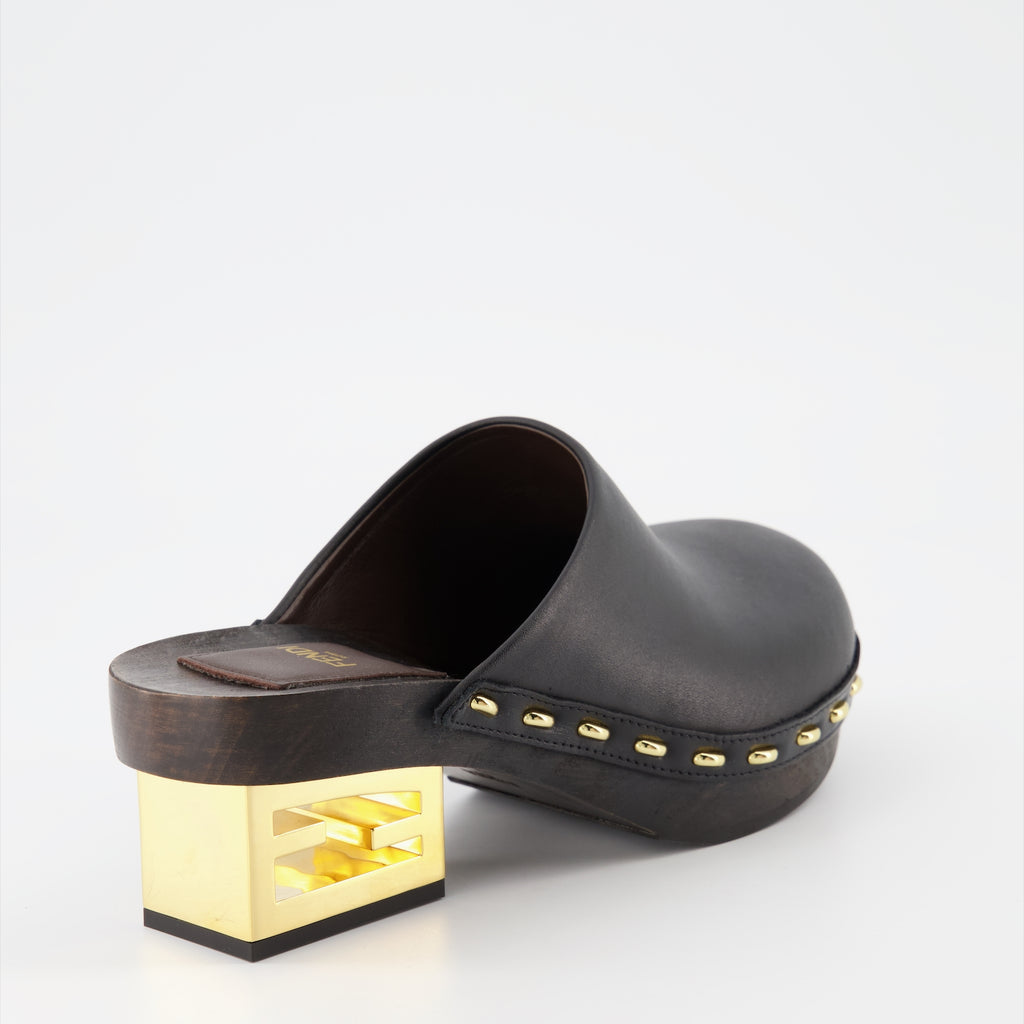 Zapatos abiertos Sabots Baguette Fendi Negro Femme