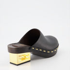 Zapatos abiertos Sabots Baguette Fendi Negro Femme