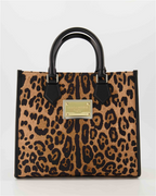 Tote bags Sac cabas léopard Dolce & Gabbana Braun Femme