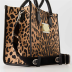 Tote bags Sac cabas léopard Dolce & Gabbana Braun Femme