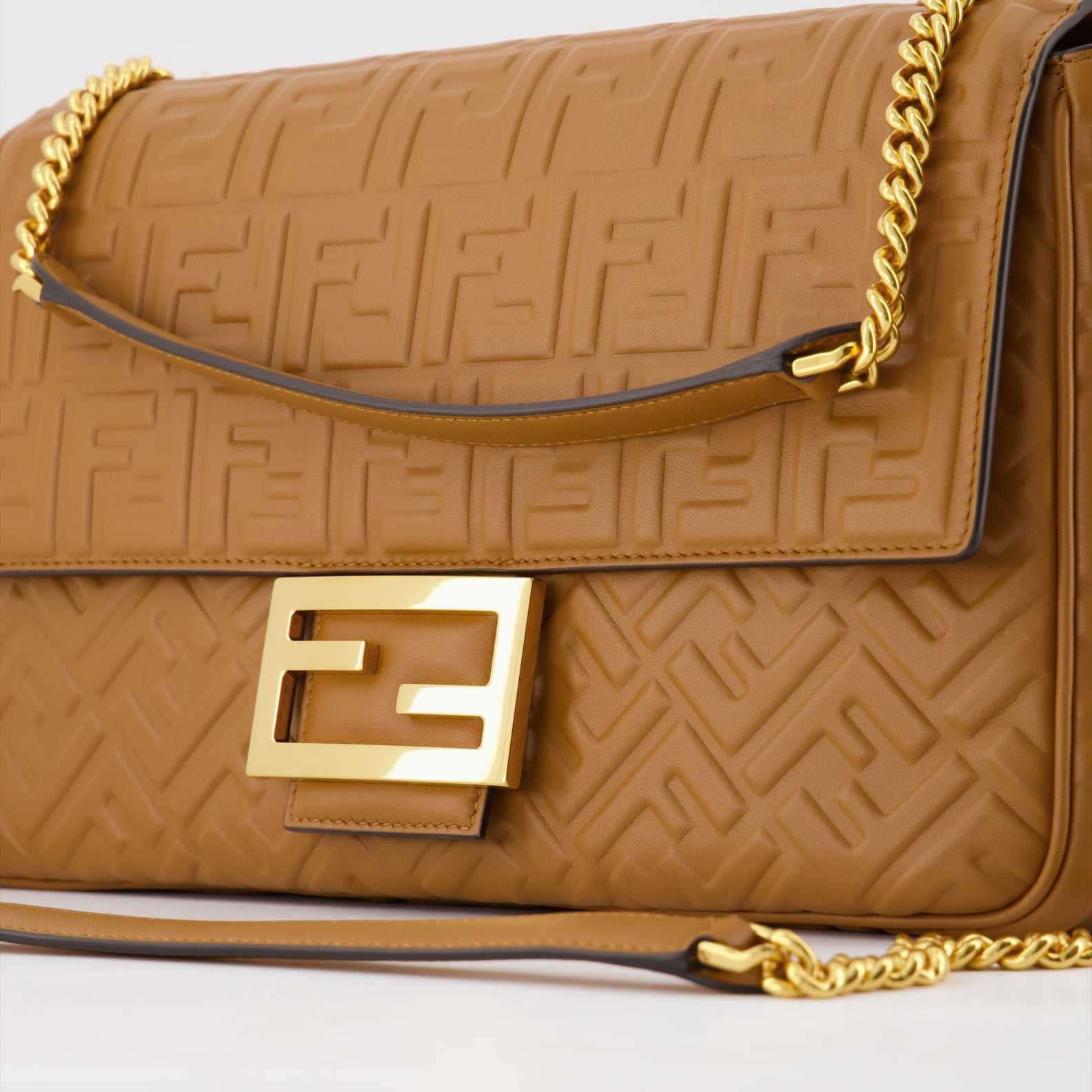 Borse a tracolla Sac Baguette Chain Large Fendi Marrone Femme