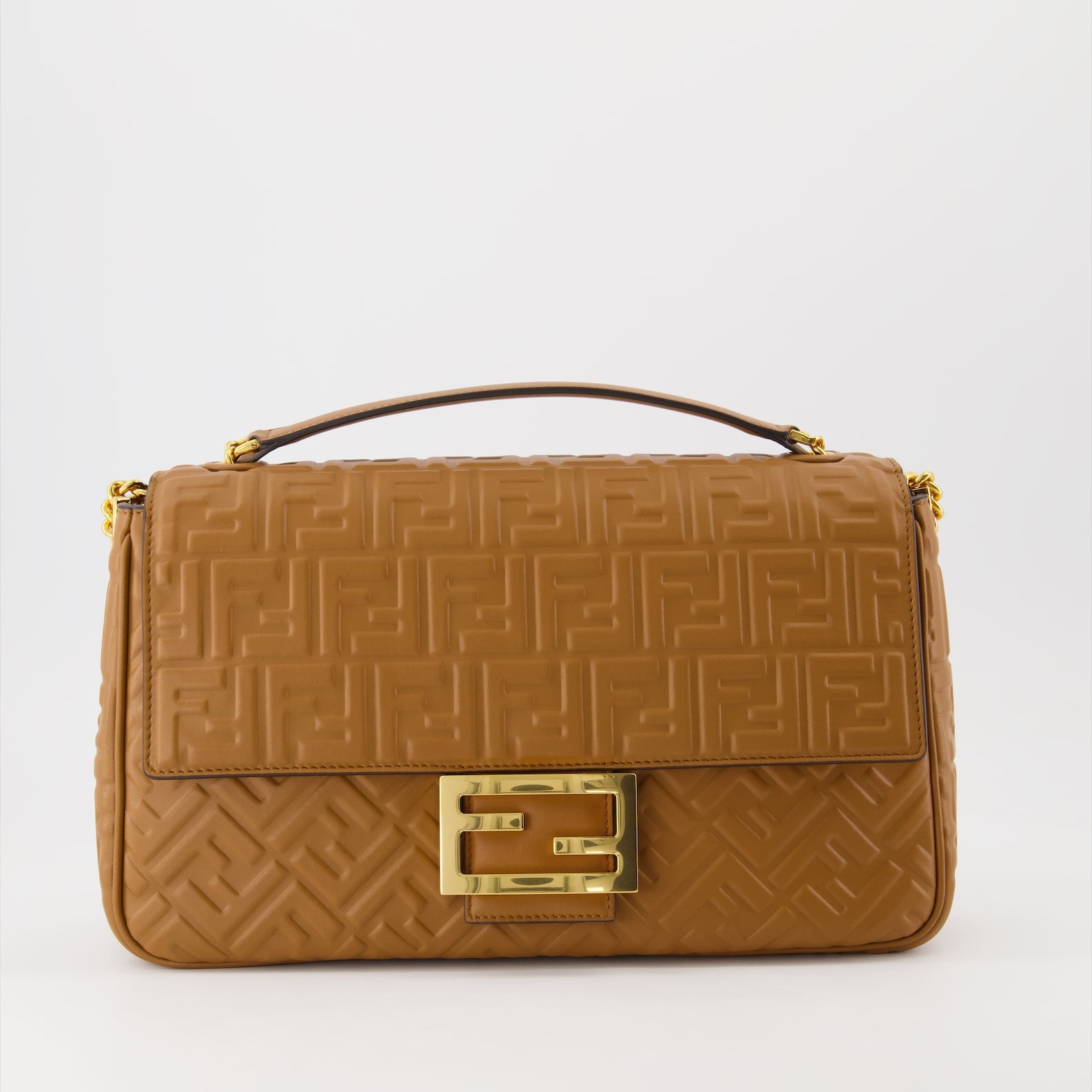 Borse a tracolla Sac Baguette Chain Large Fendi Marrone Femme