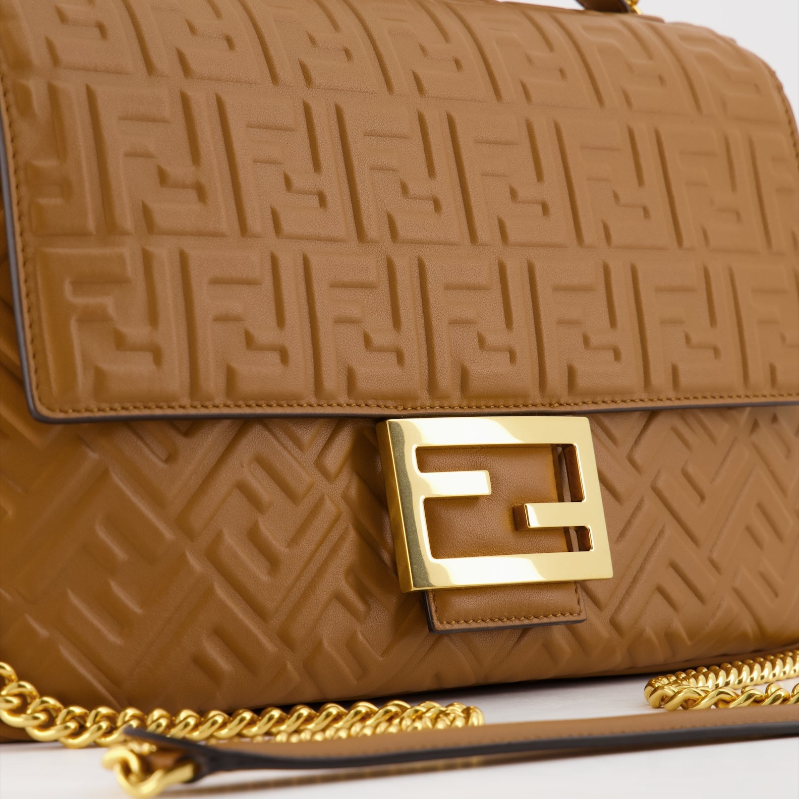 Borse a tracolla Sac Baguette Chain Large Fendi Marrone Femme