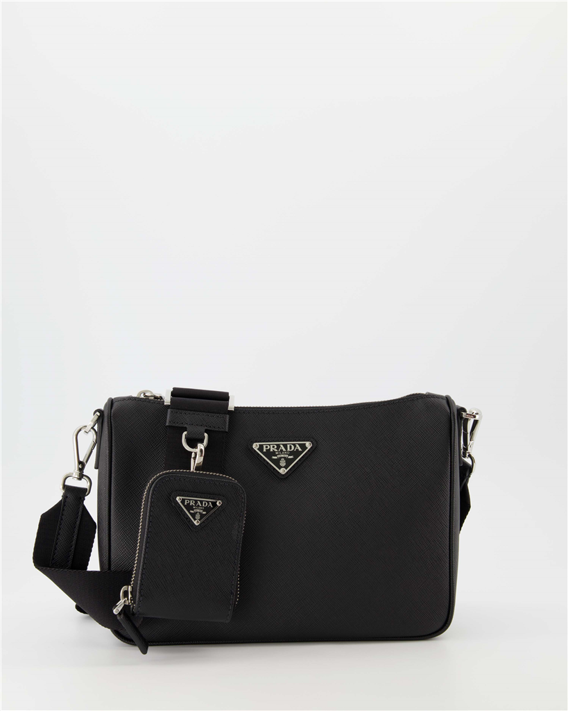 Umhängetaschen Sac bandoulière Saffiano Prada Schwarz Homme