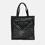 トートバッグ ラフィアバッグ Prada 黒 女性