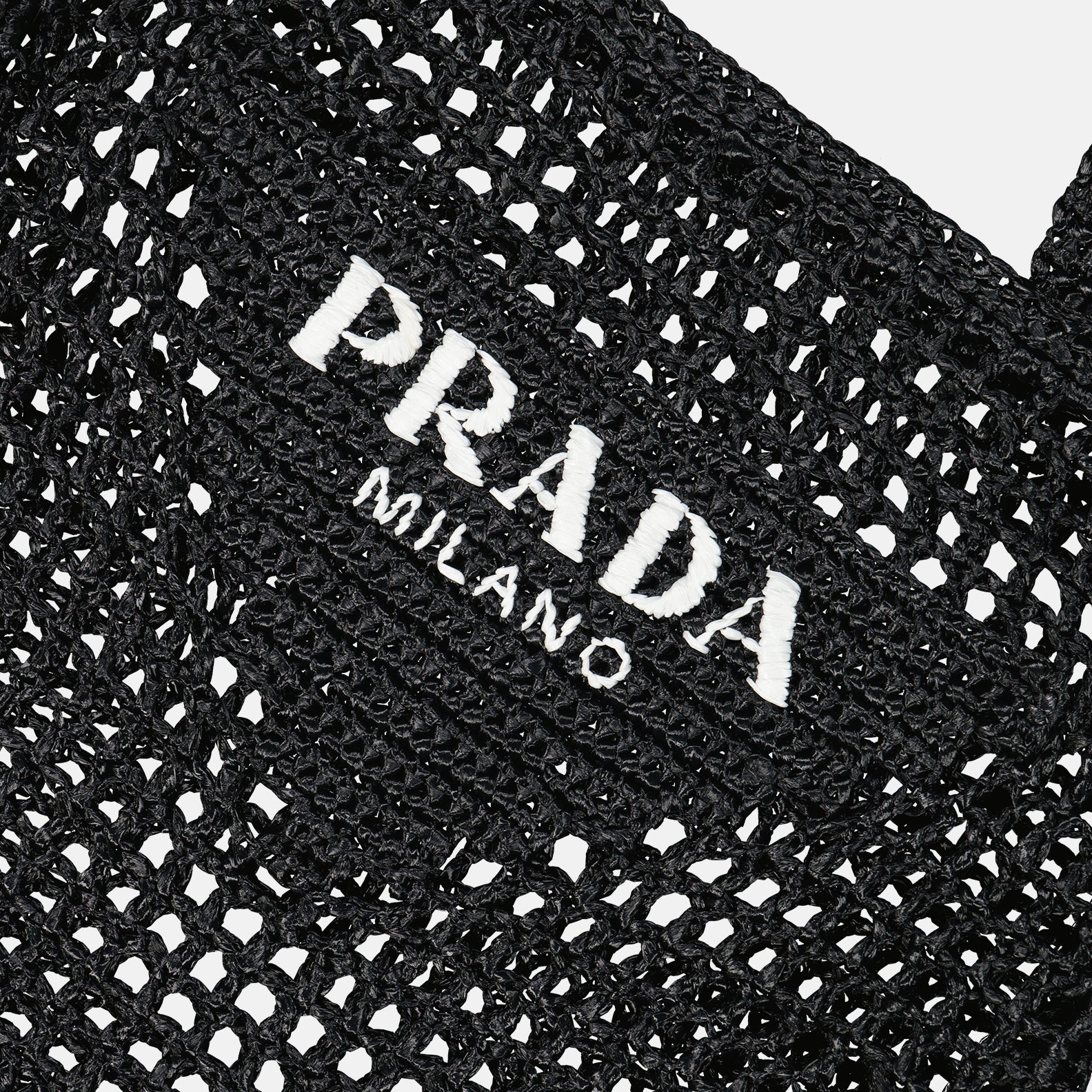 トートバッグ ラフィアバッグ Prada 黒 女性