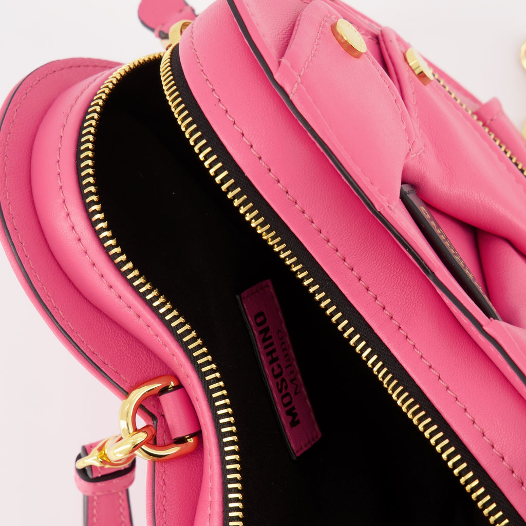 Bolsas de mão e de ombro Sac coeur Biker Moschino Rosa Femme