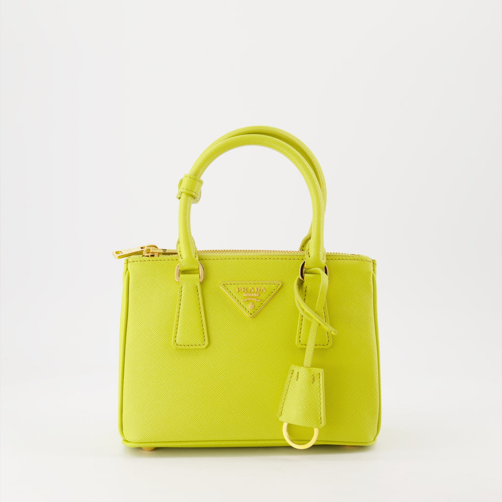 핸드백 및 숄더백 갤러리아 사피아노 옐로우 백 Prada 노란색 Femme