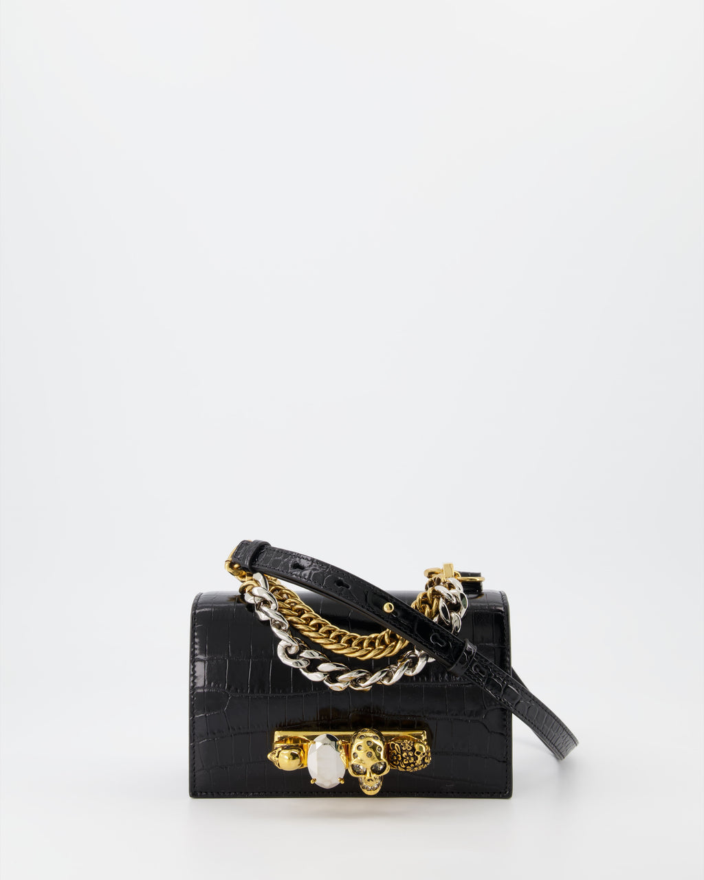 Umhängetaschen Sac Jewelled satchel Alexander McQueen Schwarz Femme