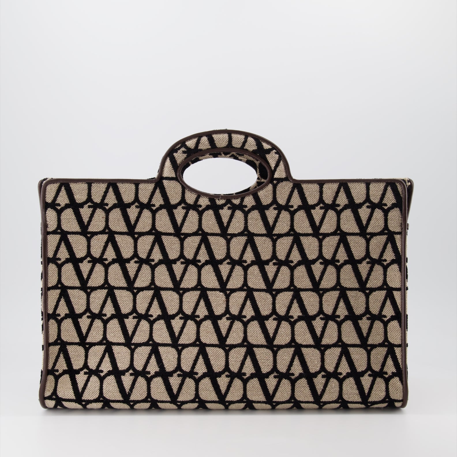 Tote bags Sac le Troisième en toile Valentino Garavani Braun Femme
