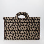 Tote bags Sac le Troisième en toile Valentino Garavani Braun Femme