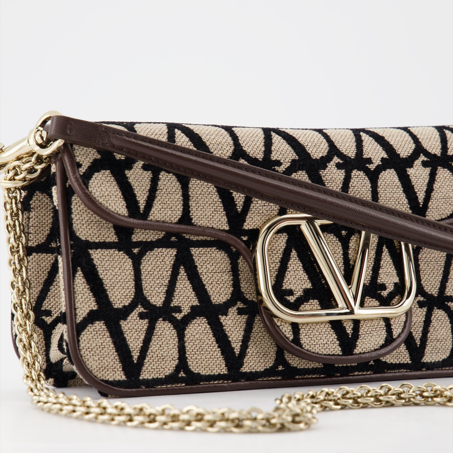 Sacs à main et épaule Sac Locò en toile iconographique Valentino Garavani Marron Femme