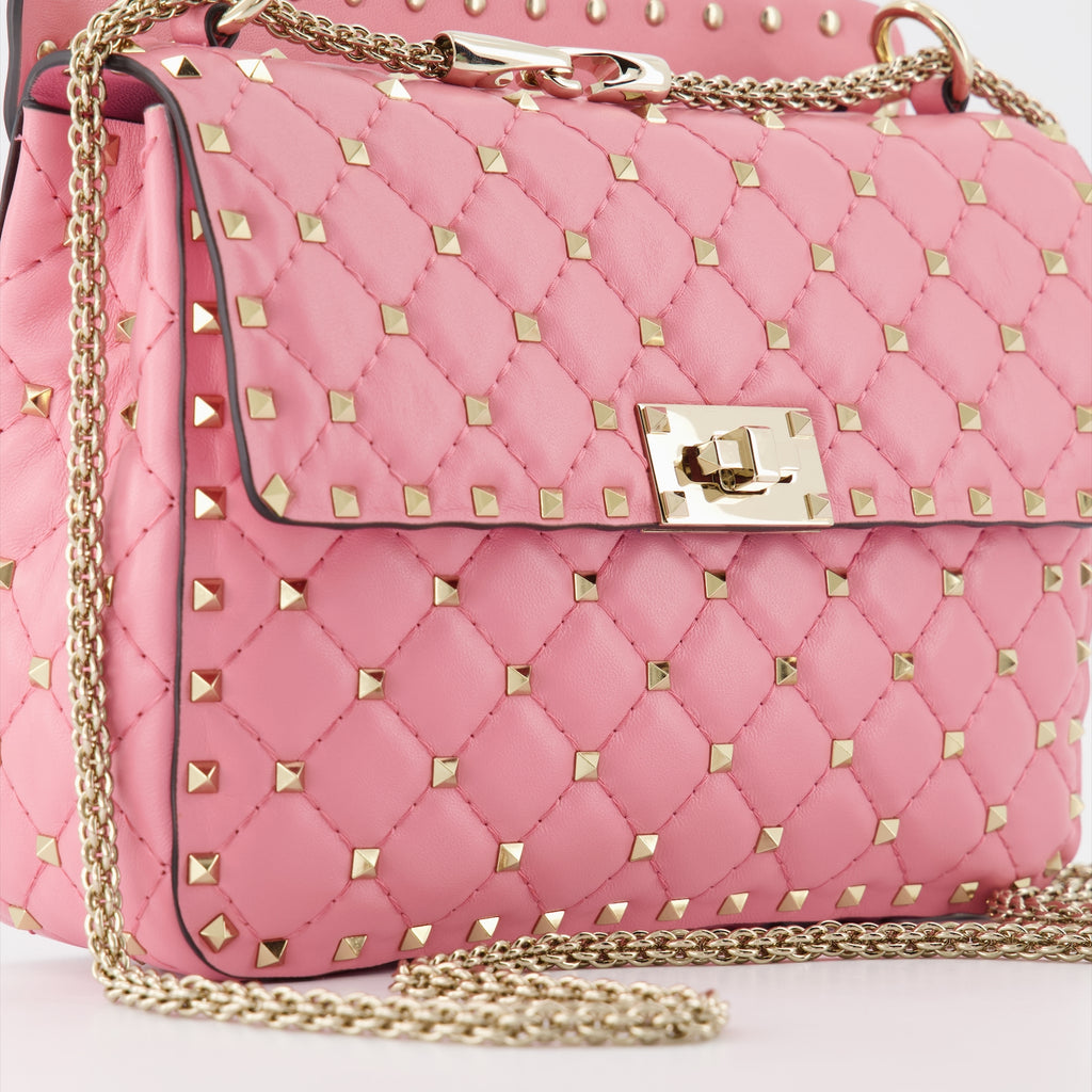 Handtaschen und schultertaschen Sac Rockstud Spike Valentino Garavani Rosa Femme