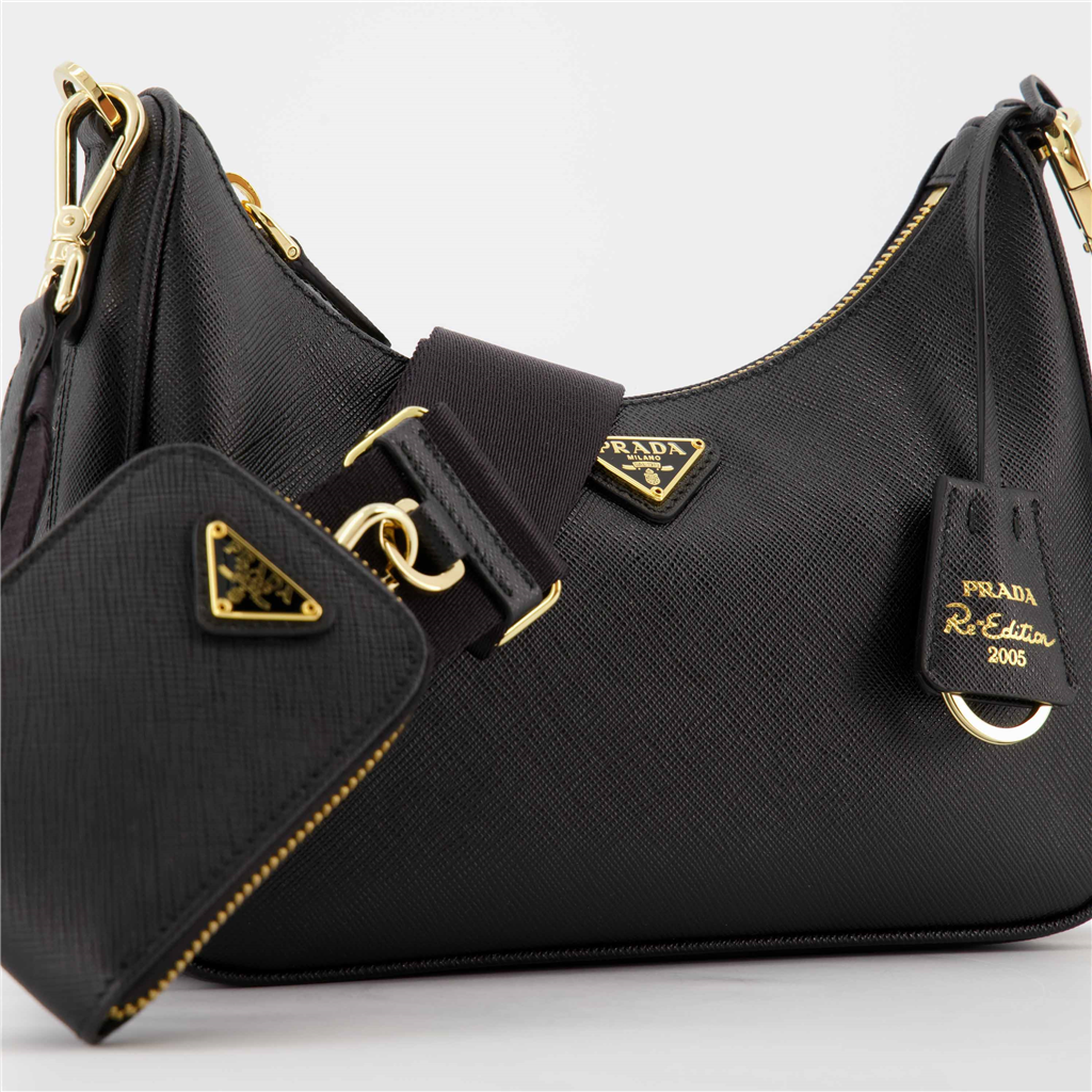 Borse a tracolla Sac Re-Édition Saffiano Prada Nero Femme