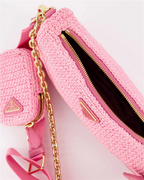 Sacs bandoulière Sac Ré-Edition en raphia Prada Rose Femme