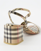 Open shoes Checked sandals Burberry Beige Women