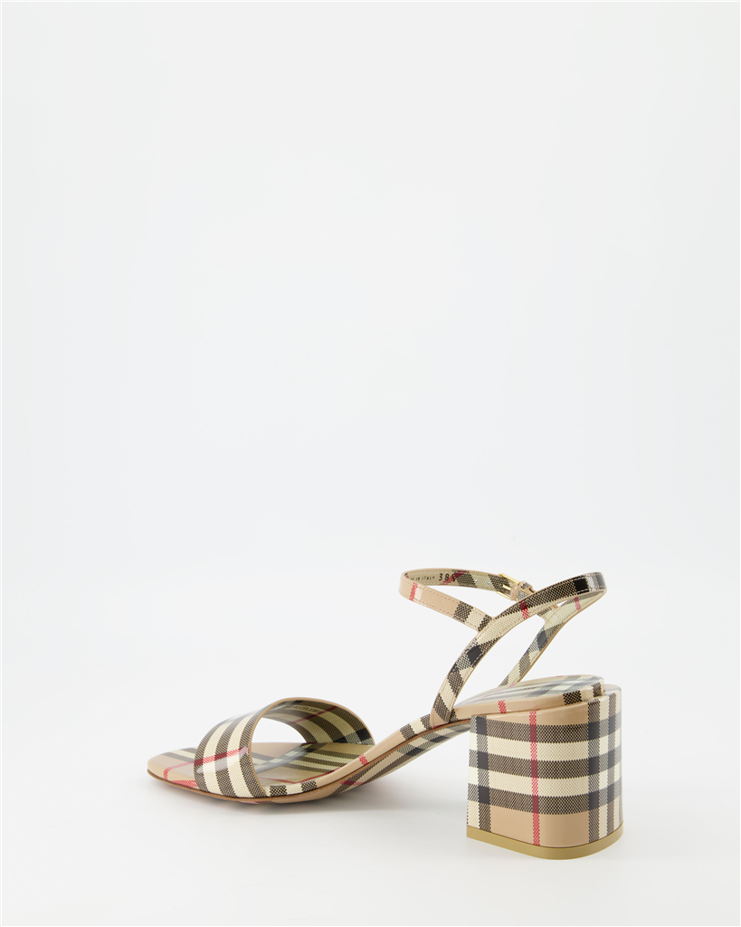 Open shoes Checked sandals Burberry Beige Women