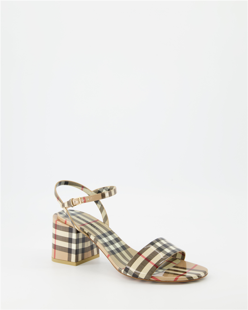 Open shoes Checked sandals Burberry Beige Women