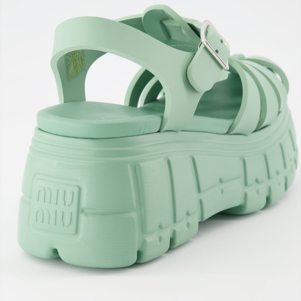Compensées et plateformes Sandales à plateforme en EVA Miu Miu Vert Femme