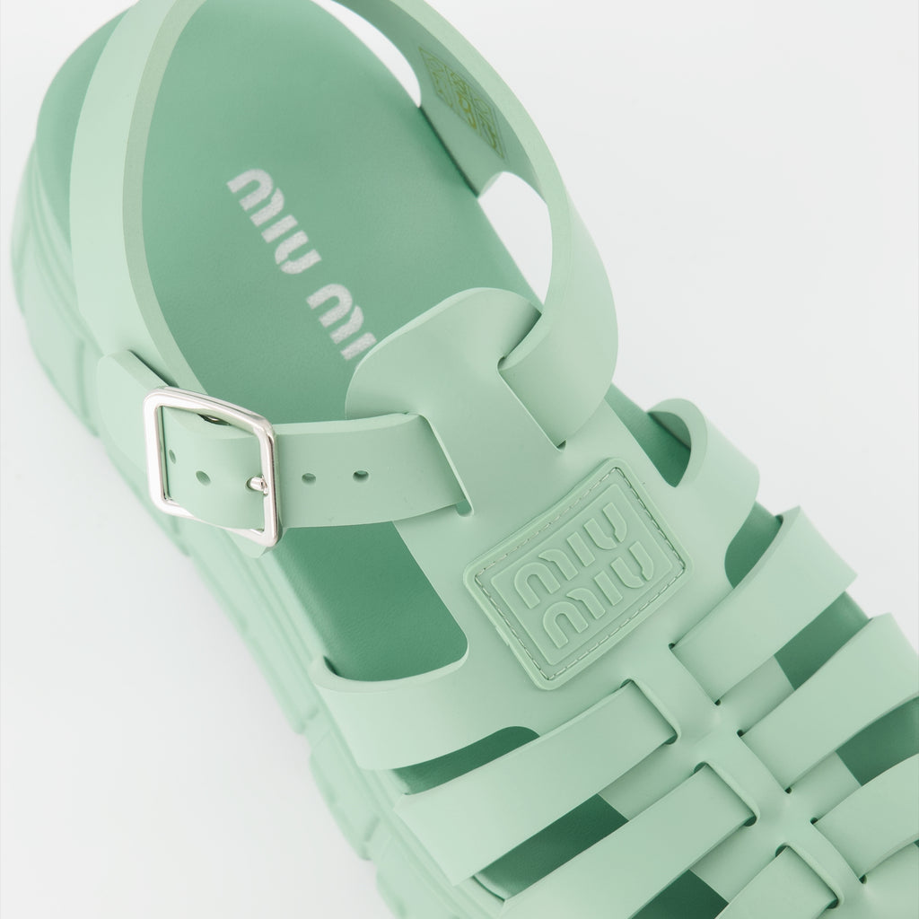 Compensées et plateformes Sandales à plateforme en EVA Miu Miu Vert Femme