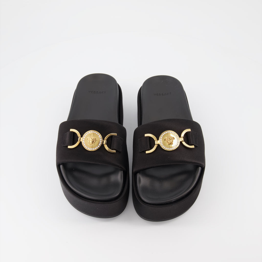 오픈 슈즈 Sandales Medusa 95 Versace 검은색 Femme