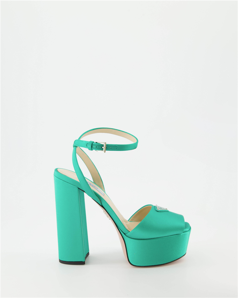 Offene schuhe Sandales à plateforme Prada Grün Femme