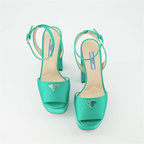 Offene schuhe Sandales à plateforme Prada Grün Femme