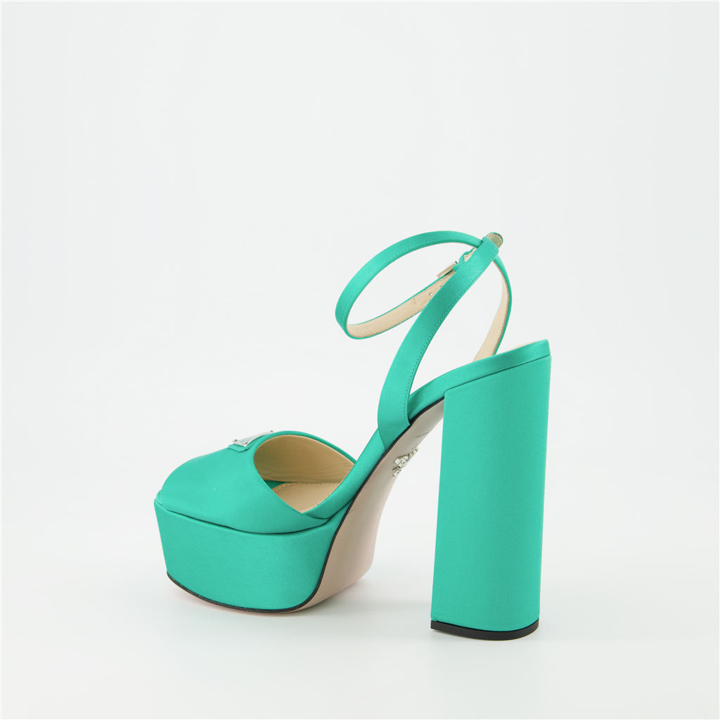 Offene schuhe Sandales à plateforme Prada Grün Femme