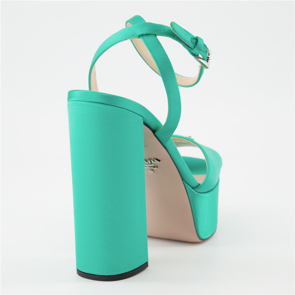 Offene schuhe Sandales à plateforme Prada Grün Femme
