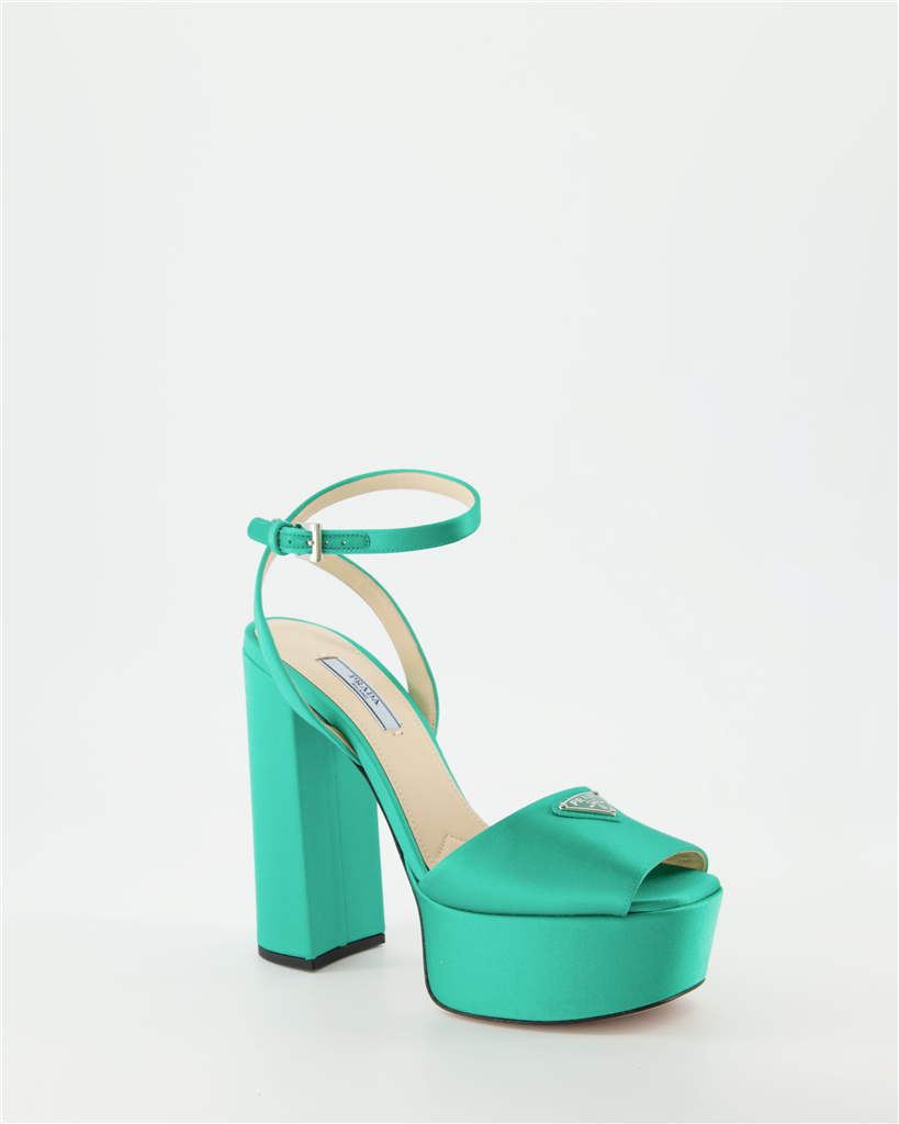 Offene schuhe Sandales à plateforme Prada Grün Femme