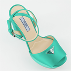 Offene schuhe Sandales à plateforme Prada Grün Femme