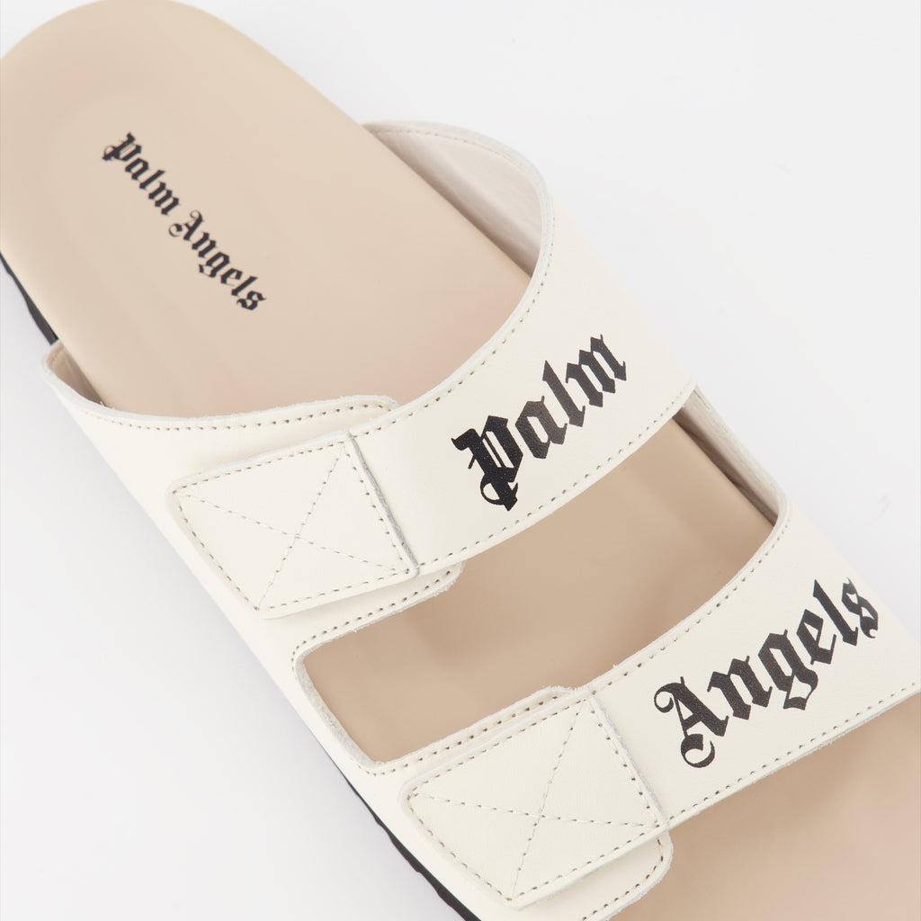 오픈 슈즈 Sandales à logo Palm Angels 베이지 Homme