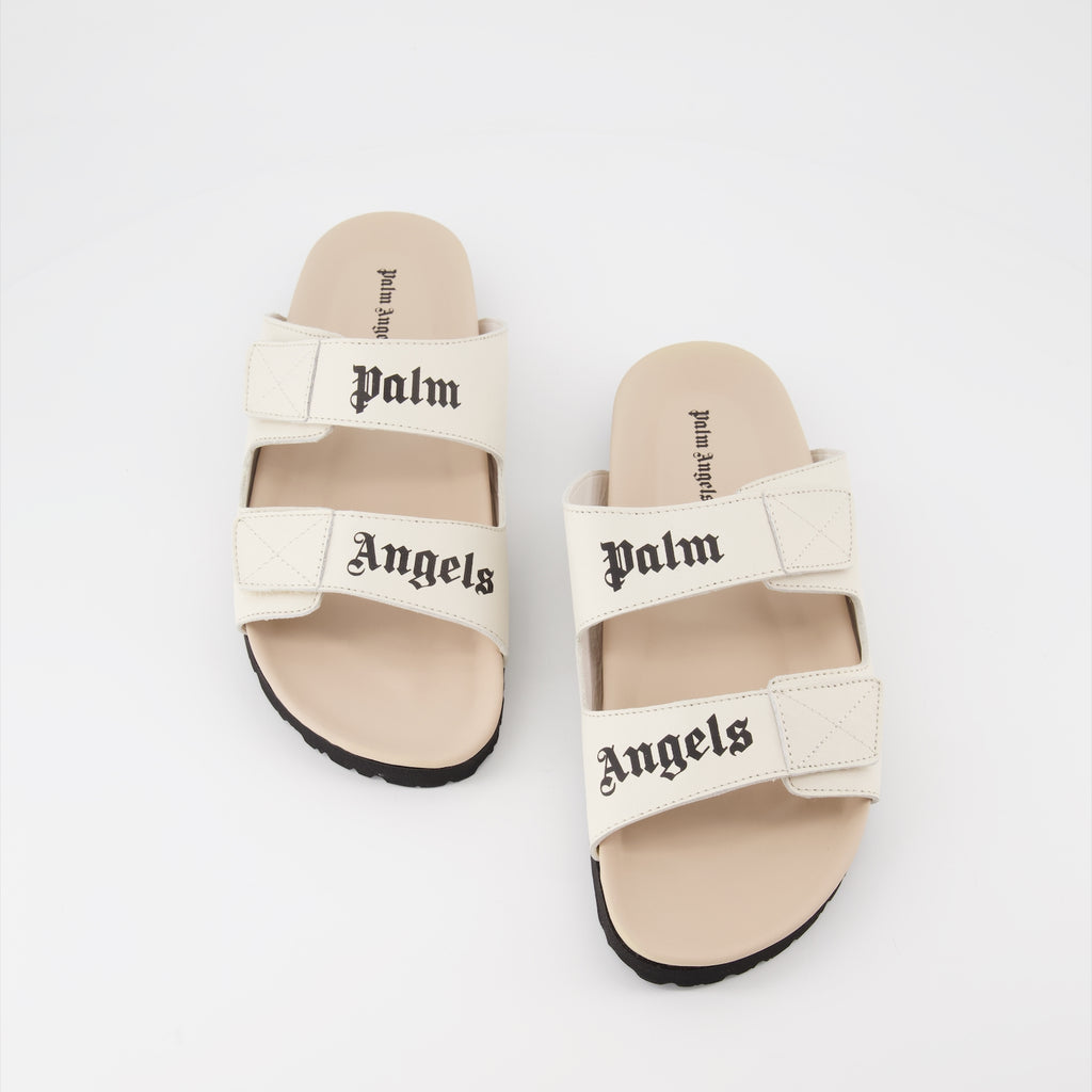 오픈 슈즈 Sandales à logo Palm Angels 베이지 Homme